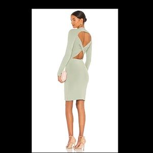 Alice & Olivia Estelle Twist Back Mini Dress in Sage
 size M